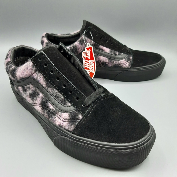 vans pink black